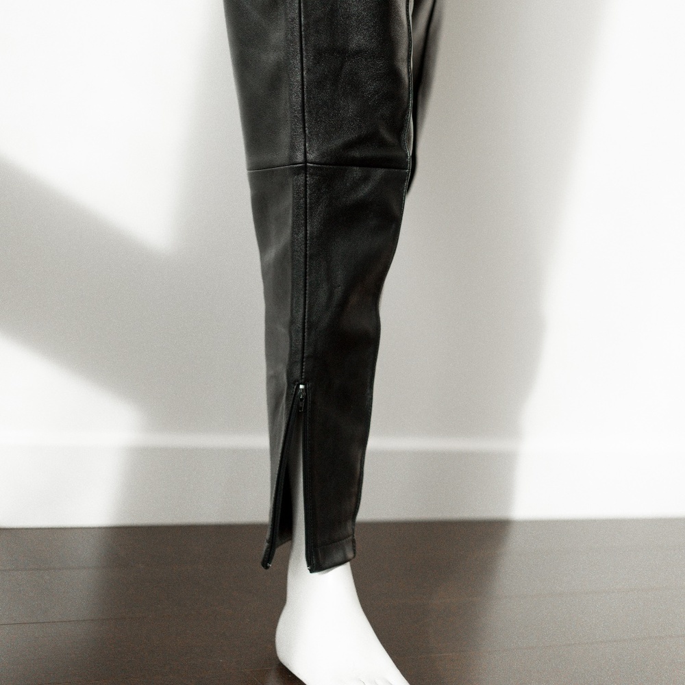 BALENCIAGA Leather Track Trouser Pant, Black, 38 FR / 6 US 100% Authentic - Picture 11 of 14